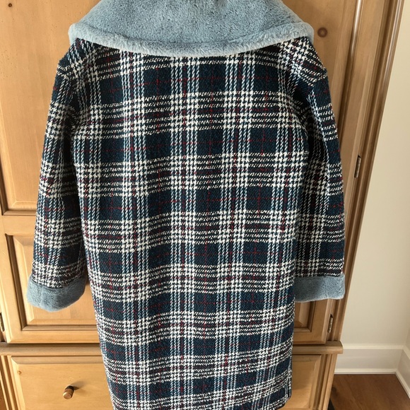 NWT NVL Plaid Coat Blue size M - Picture 6 of 10